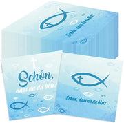 Servette per comunione - Disegno di pesce - 40 pezzi - Servette in carta - Decorazione da tavola - Adatto per la comunione - 33 x 33 cm