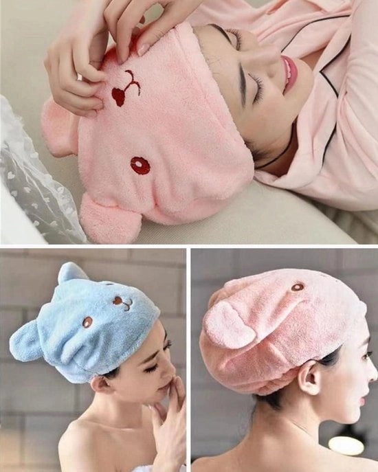 Set di 2 capi di asciugamano per capelli in microfibra per assorbimento di acqua, asciugatura rapida e capelli morbidi