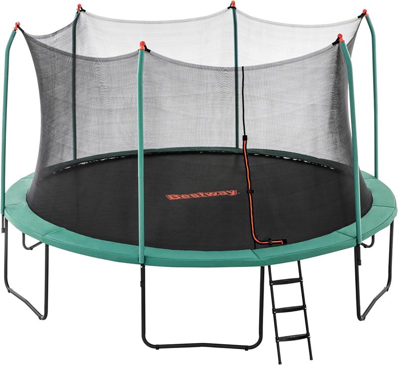 BESTWAY TRAMPOLINO XTREME AIR 4,27X2,86M.ETA BAMBINI 6+ PESO MAX 100KG TAPPETO ELASTICO DA ESTERNI COLORE VERDE E NERO
