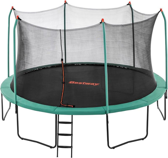 BESTWAY TRAMPOLINO XTREME AIR 4,27X2,86M.ETA BAMBINI 6+ PESO MAX 100KG TAPPETO ELASTICO DA ESTERNI COLORE VERDE E NERO
