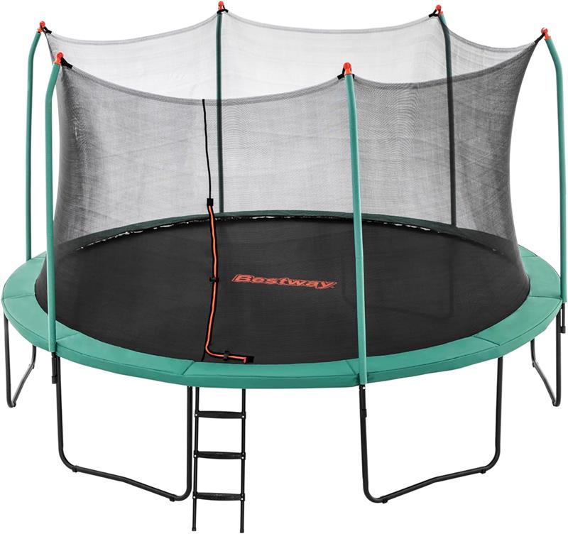 BESTWAY TRAMPOLINO XTREME AIR 4,27X2,86M.ETA BAMBINI 6+ PESO MAX 100KG TAPPETO ELASTICO DA ESTERNI COLORE VERDE E NERO