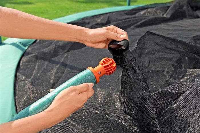 BESTWAY TRAMPOLINO XTREME AIR 4,27X2,86M.ETA BAMBINI 6+ PESO MAX 100KG TAPPETO ELASTICO DA ESTERNI COLORE VERDE E NERO