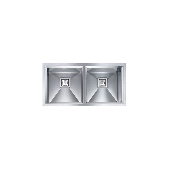 CM 012805.X0.01.2063 Glamour Lavello da incasso semifilo 2 vasche 87,5 x 45 cm acciaio inox satinato (87,5x45x19 cm) colore Acciaio