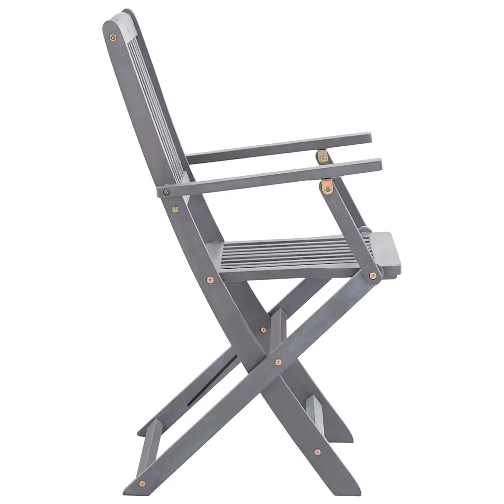 Set da Pranzo per Giardino 5 pz Legno Massello di Acacia Grigio 278921