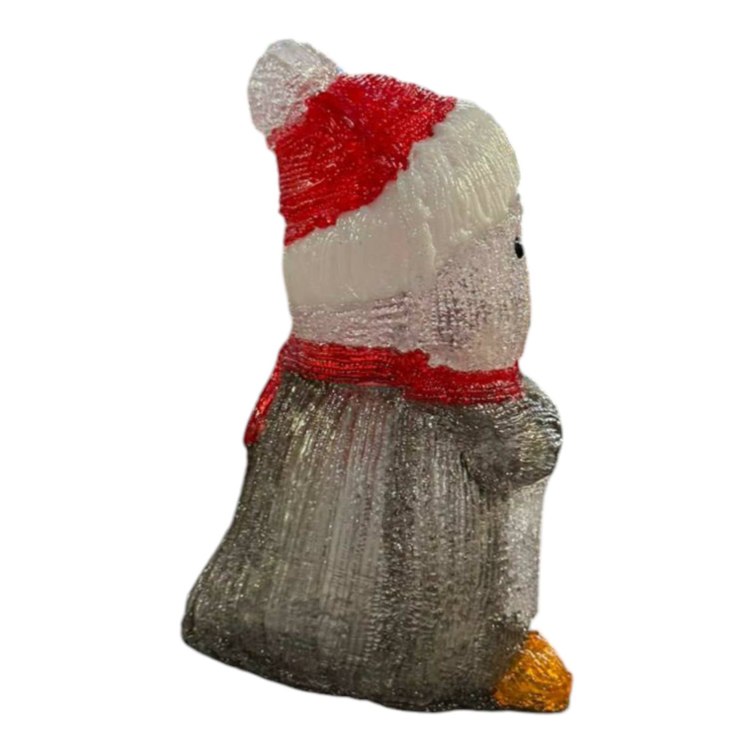 PINGUINO CON ALBERO DI NATALE 24 LED BIANCO FREDDO