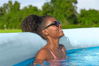 BESTWAY PISCINA GONFIABILE FAST SET FORMA ROTONDA 3,96 M X 84 CM GRAFICA A LINEE CURVE  CAP. 7.340 L + 1 POMPA + 1 FILTRO