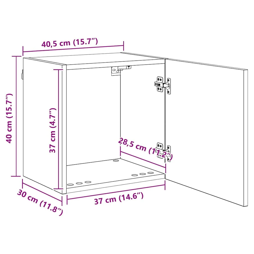 Mobile TV moderno da parete 40,5 x 30 x 102 cm con 12 ripiani minimalisti ed eleganti in legno di rovere nero 02_0056075