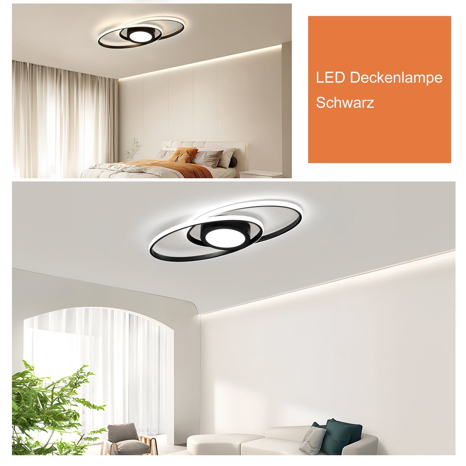 ZMH Lampada da soffitto plafoniera LED moderna dimmerabile 48W telecomando per corridoio