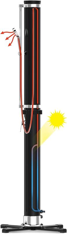 BESTWAY DOCCIA SOLARE CM.60X60X218 35L. CON MISCELATORE,DOCCINO REGOLABILE SERBATOIO NERO SFRUTTA IL CALORE SOLARE