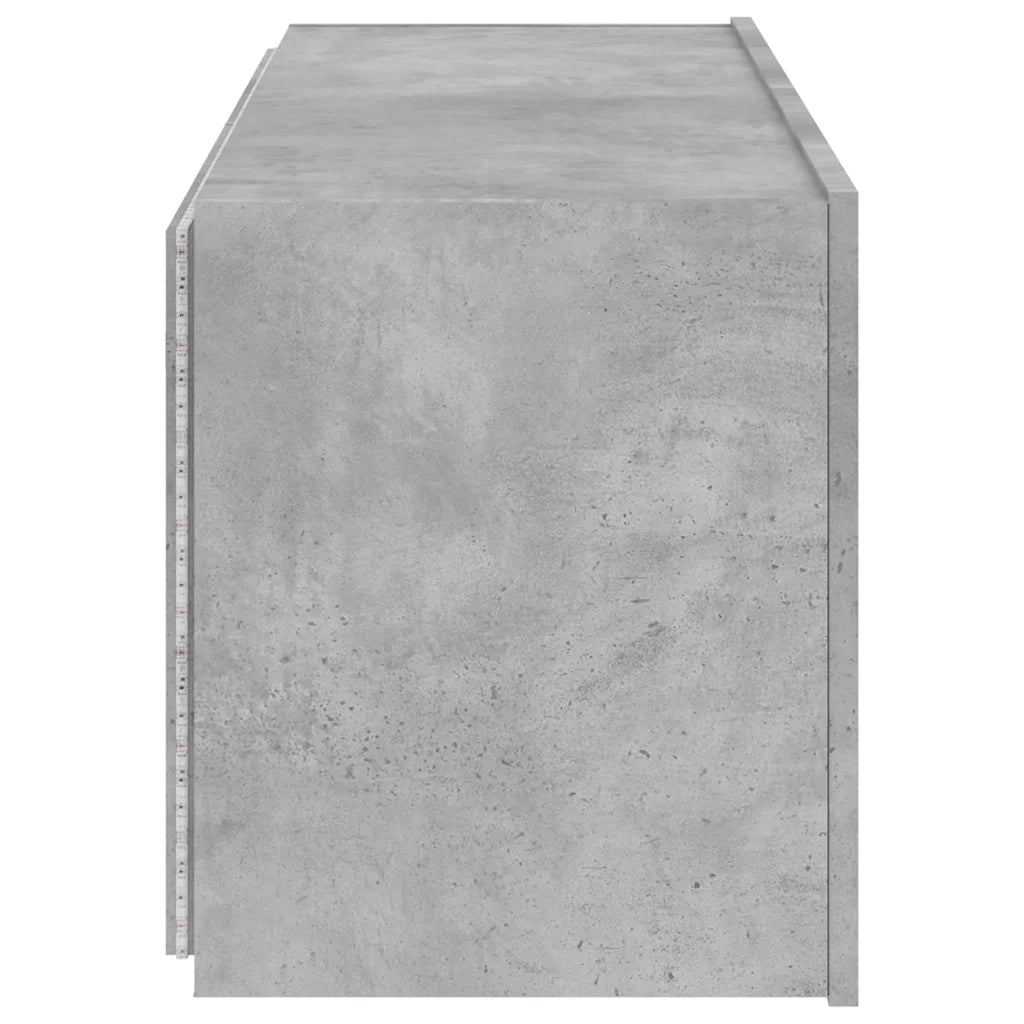 Mobile TV a Parete con Luci LED Grigio Cemento 100x35x41 cm 837326
