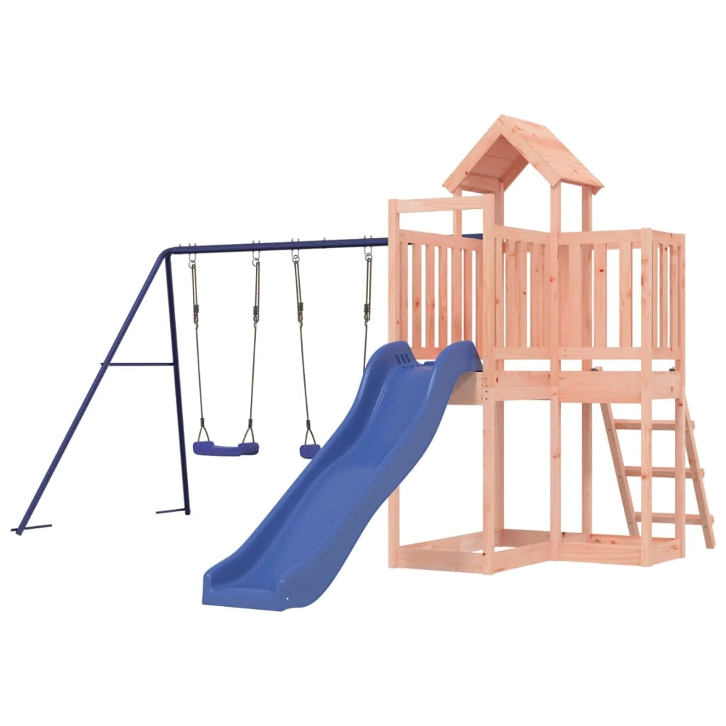 Altalena parco giochi da esterno scivolo altalena robusta giochi da giardino 356 x 378 x 214 cm legno massello di abete Douglas 02_0004798
