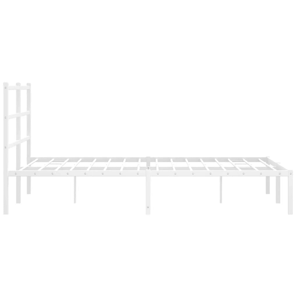 Giroletto con Testiera-Struttura Letto con testiera Metallo Bianco 140x190 cm 849348