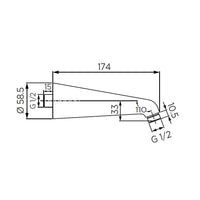 Braccio doccia 17,5 cm, cromato