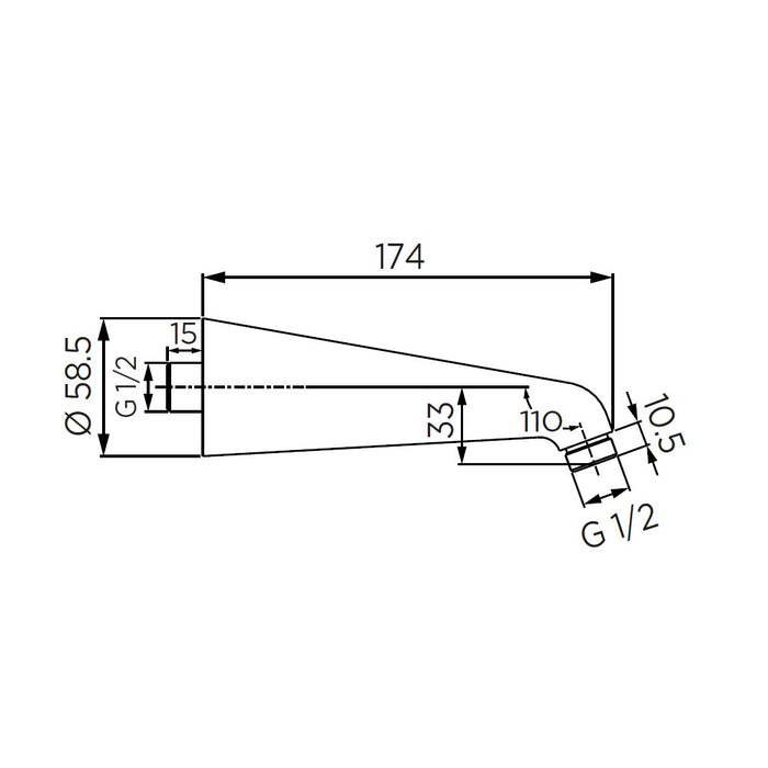 Braccio doccia 17,5 cm, cromato