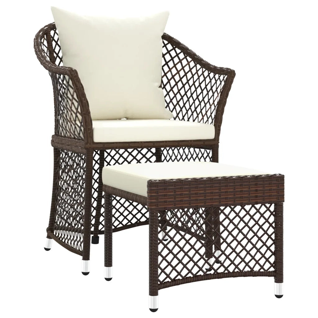 Set Divani da Giardino 2 pz con Cuscini in Polyrattan Marrone 319686