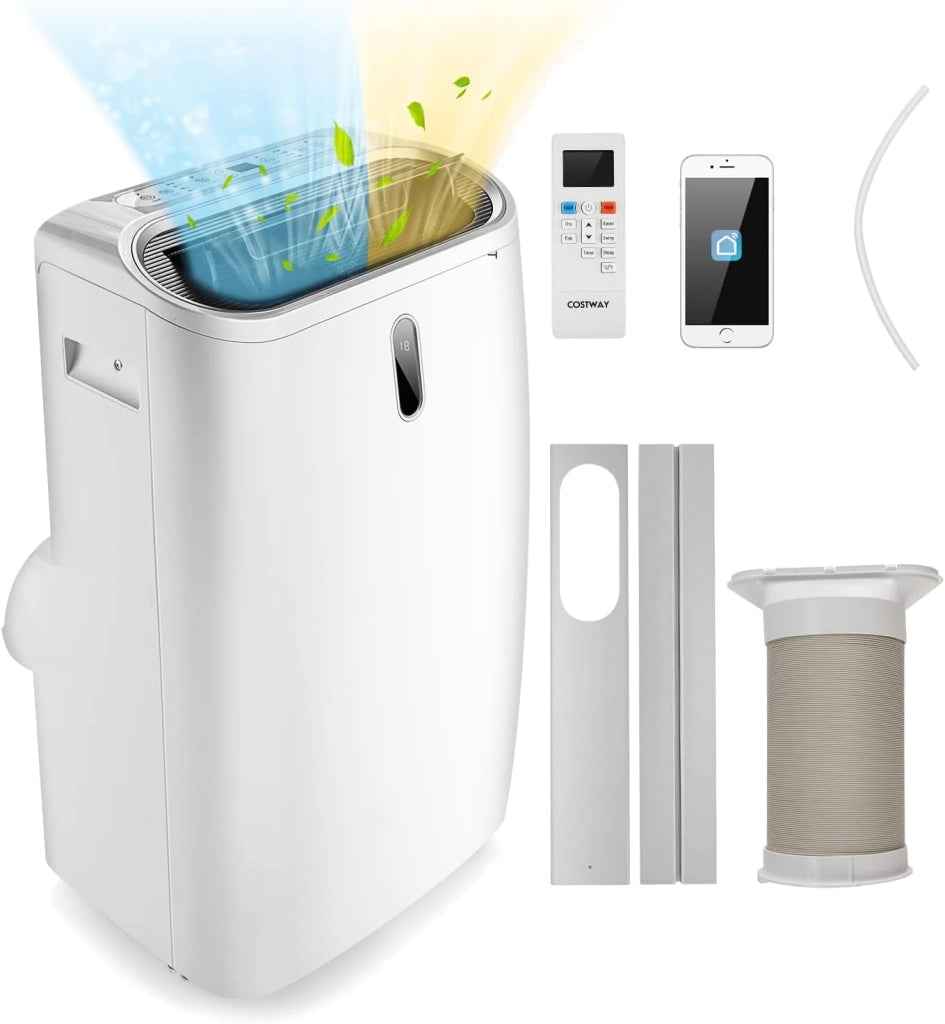 Condizionatore Portatile Caldo e Freddo, 16000BTU/4,7 kW, 5 in 1 Con Raffreddamento, Ventola, Riscaldamento, Deumidificazione e Modalità Notturna, 24H Timer, R290 (16000BTU|35m²+)