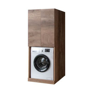 Mobile Lavanderia a Colonna per Lavatrice e Asciugatrice con 2 Ante Installabili Sopra o Sotto 70x70x174A cm in