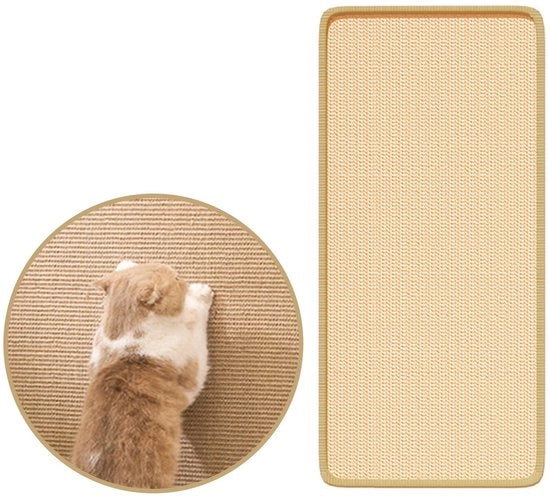 Sisal krabmat per gatti, 60 x 30 cm Sisal tappezzeria per gatti - Plank krab per gatti robusto, krabmat per muro & angolo, sisal krabmat per muro e pavimento