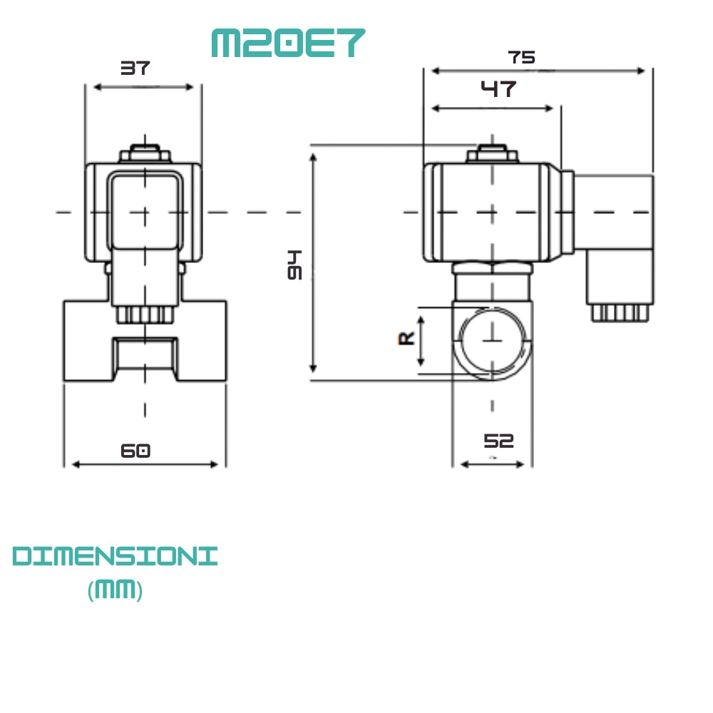 Fantini cosmi m20e7 valvola a solenoide 2 vie nc ottone passaggio 7 mm