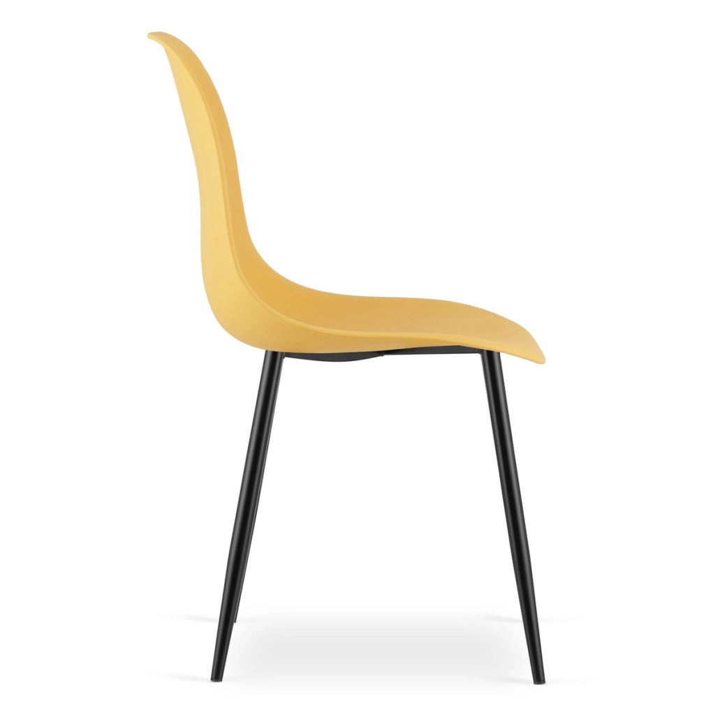 Sedia moderna Wat senape con gambe nere