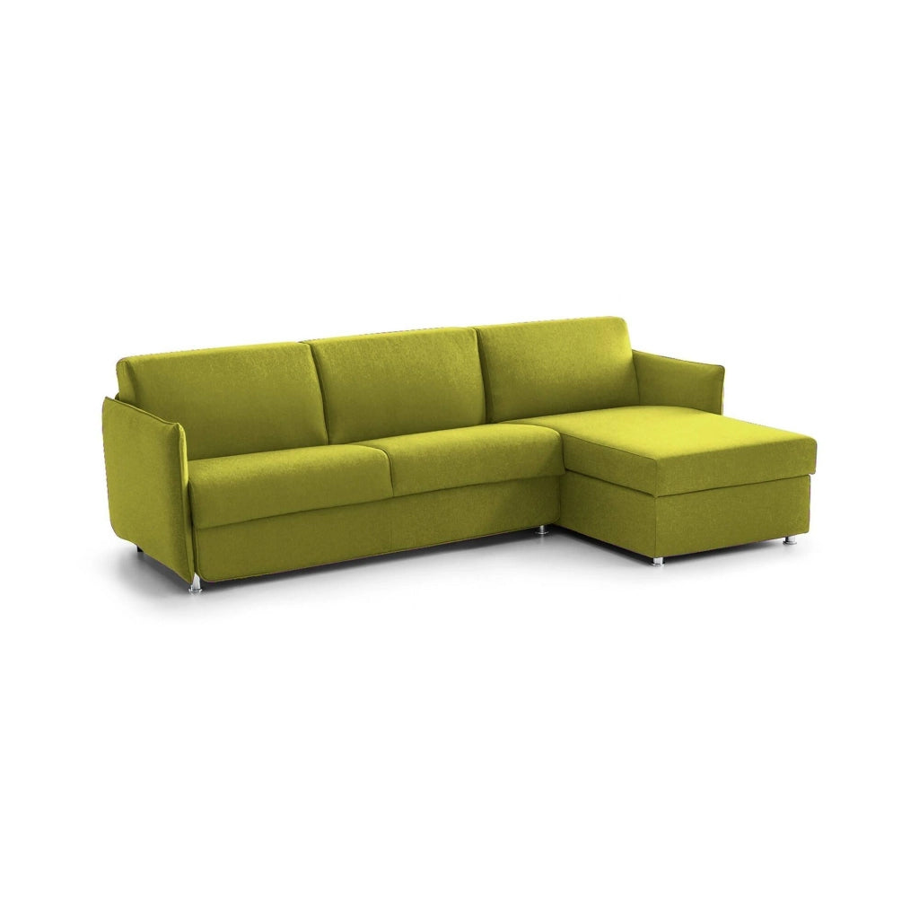 Sumirago, Divano Letto con Penisola Sfoderabile Made in Italy, 260x160 cm Verde
