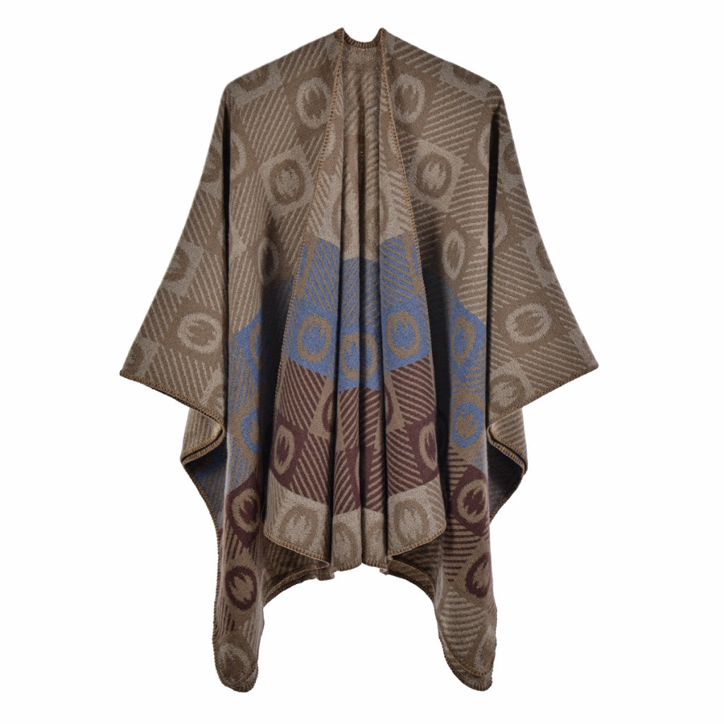 Sciarpa divisa con stampa a lettere di tendenza, sciarpa calda in cashmere jacquard alla moda, mantello