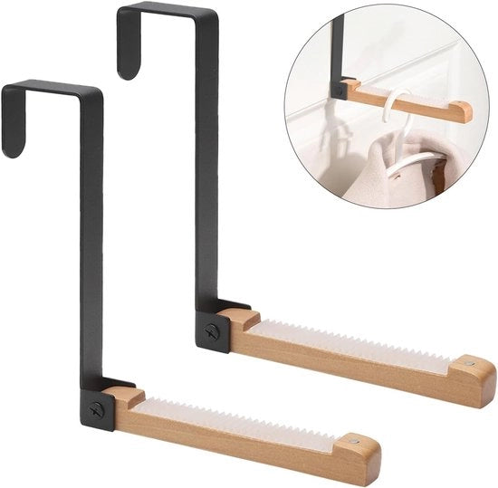 Capocassettone - cerniere - cerniere per abbigliamento senza foratura - 2 pezzi - cerniere a battente - cerniera per porte - cerniera pieghevole - interna nera - metallo e legno - per aperture da 4,5 cm - contenitore - abbigliamento - asciugamani
