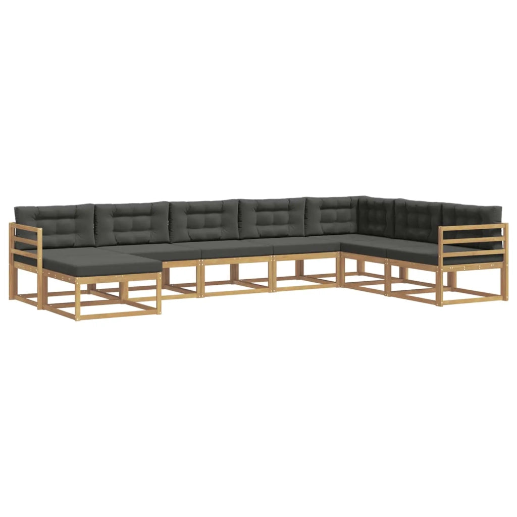 Set di divani da esterno 8 pcs Bianco e Antracite