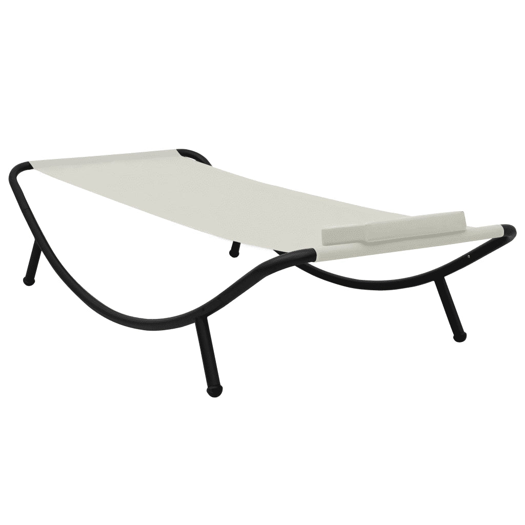 Lettino da Giardino Crema 200x90 cm in Acciaio 48080