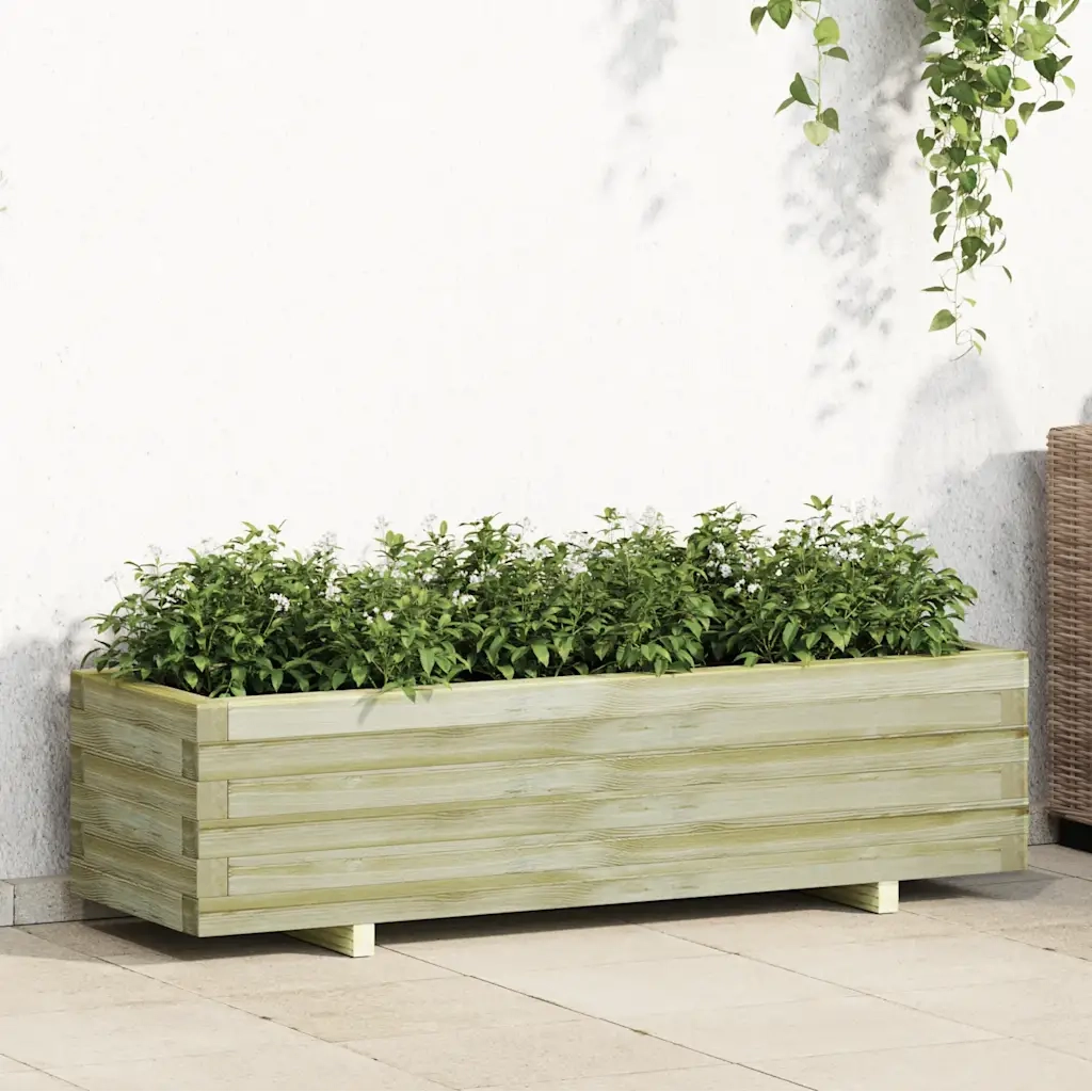 Fioriere | Cassetta per fiori | Letto Rialzato 120x40x30 cm in Legno Rettangolare