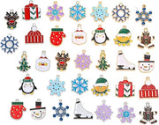 34 pezzi di decorazioni per albero di Natale a forma di fiocco di neve, eland e Babbo Natale in acciaio inossidabile