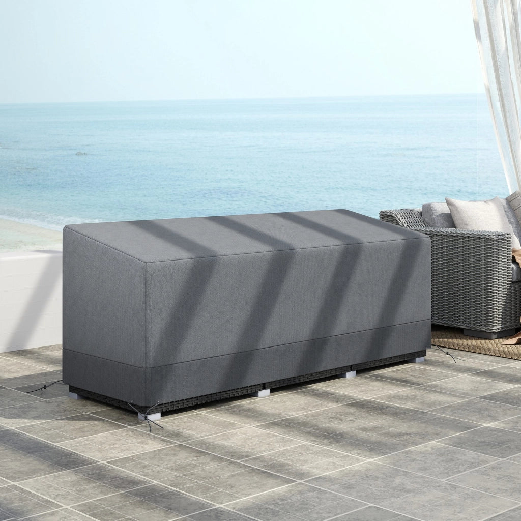 Copertura per Mobili da Giardino Impermeabile Antigelo Anti-UV 600D Oxford ¨C zephmum ¨C 190x72x76cm Grigio Chiaro