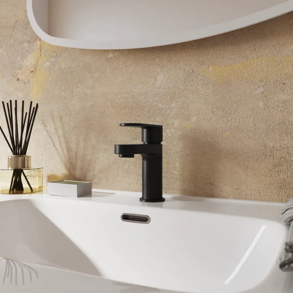 Miscelatore lavabo senza scarico nero opaco altezza 13cm | Margot