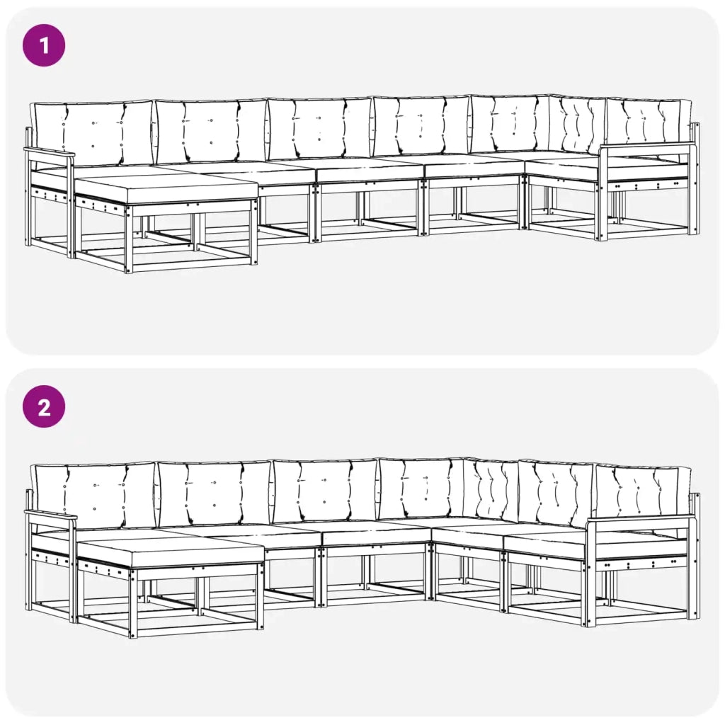 Set di divani da esterno 7 pz Bianco e Antracite 3386751
