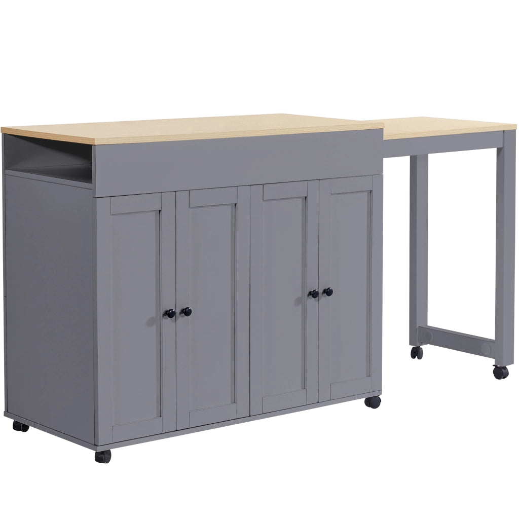 Tavolo Bar Allungabile con Vano ¨C MINIMAL ¨C Grigio, 118-180x50x94 cm