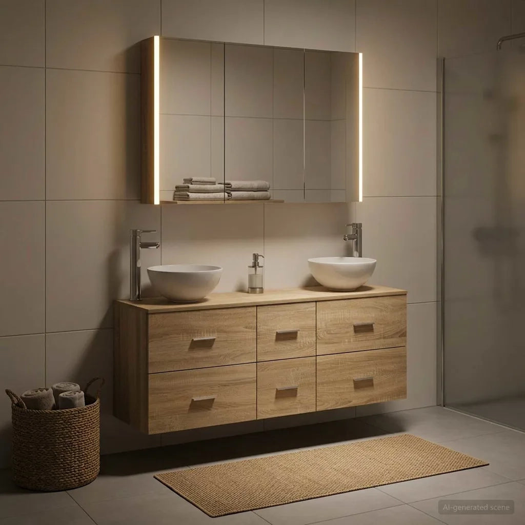 Set di mobili per il bagno 4 pcs Rovere Sonoma 3406705