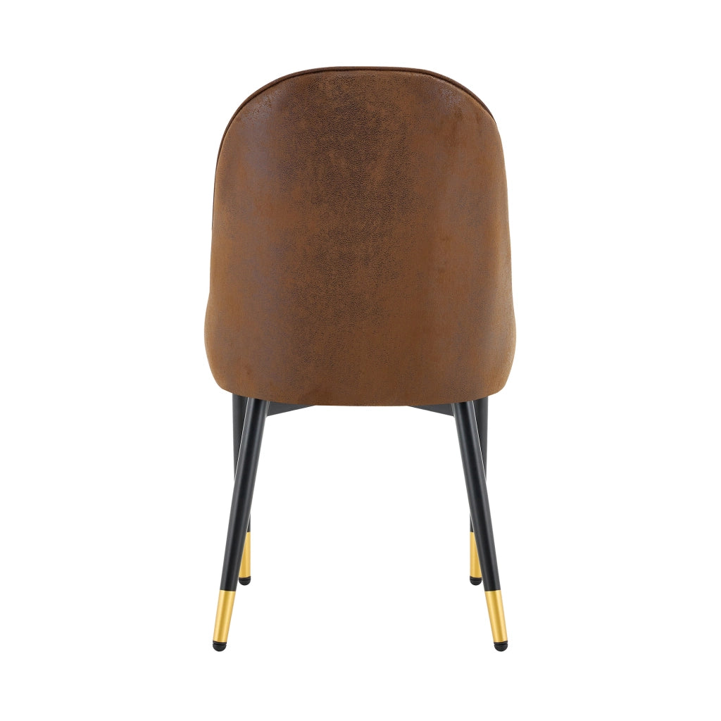 Set 2 Sedie da Pranzo Imbottite ¨C MINIMAL ¨C Struttura Metallo, Tessuto Marrone