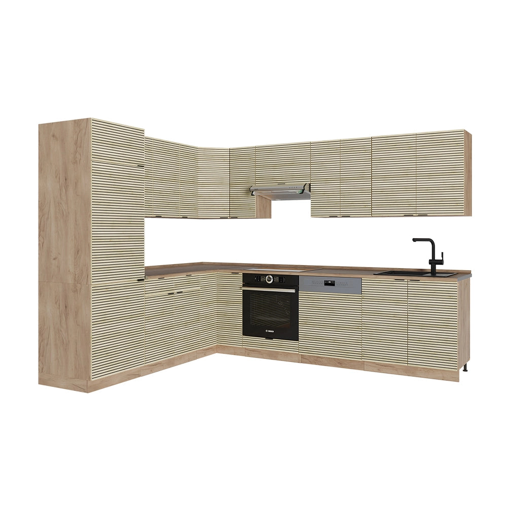 Cucina angolare completa Fame-Line Pannello in quercia/Rovere dorato 227 x 60 cm, PL Rovere Vicco