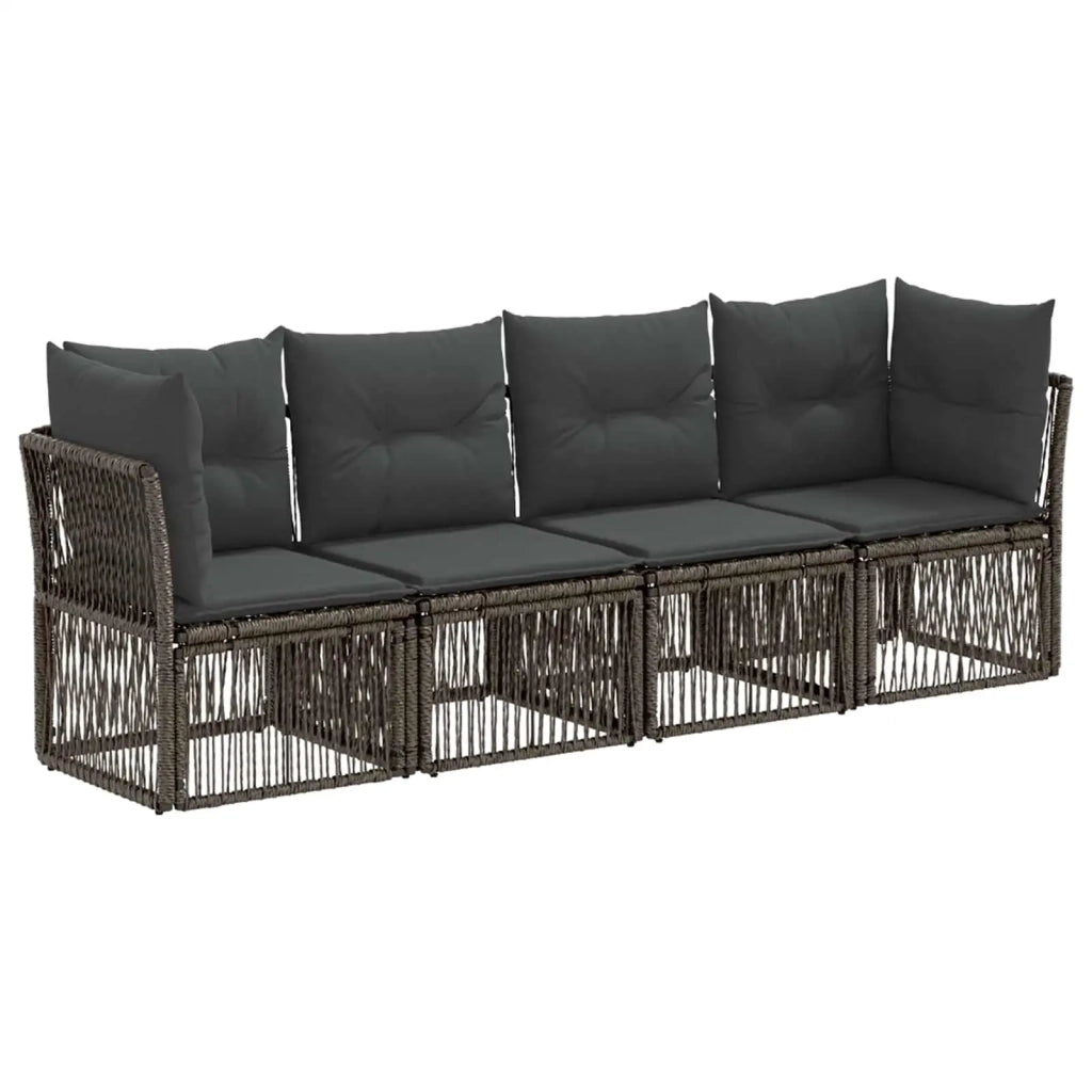 Set Divano da Giardino 4 pcs Grigio polyrattan 3434129