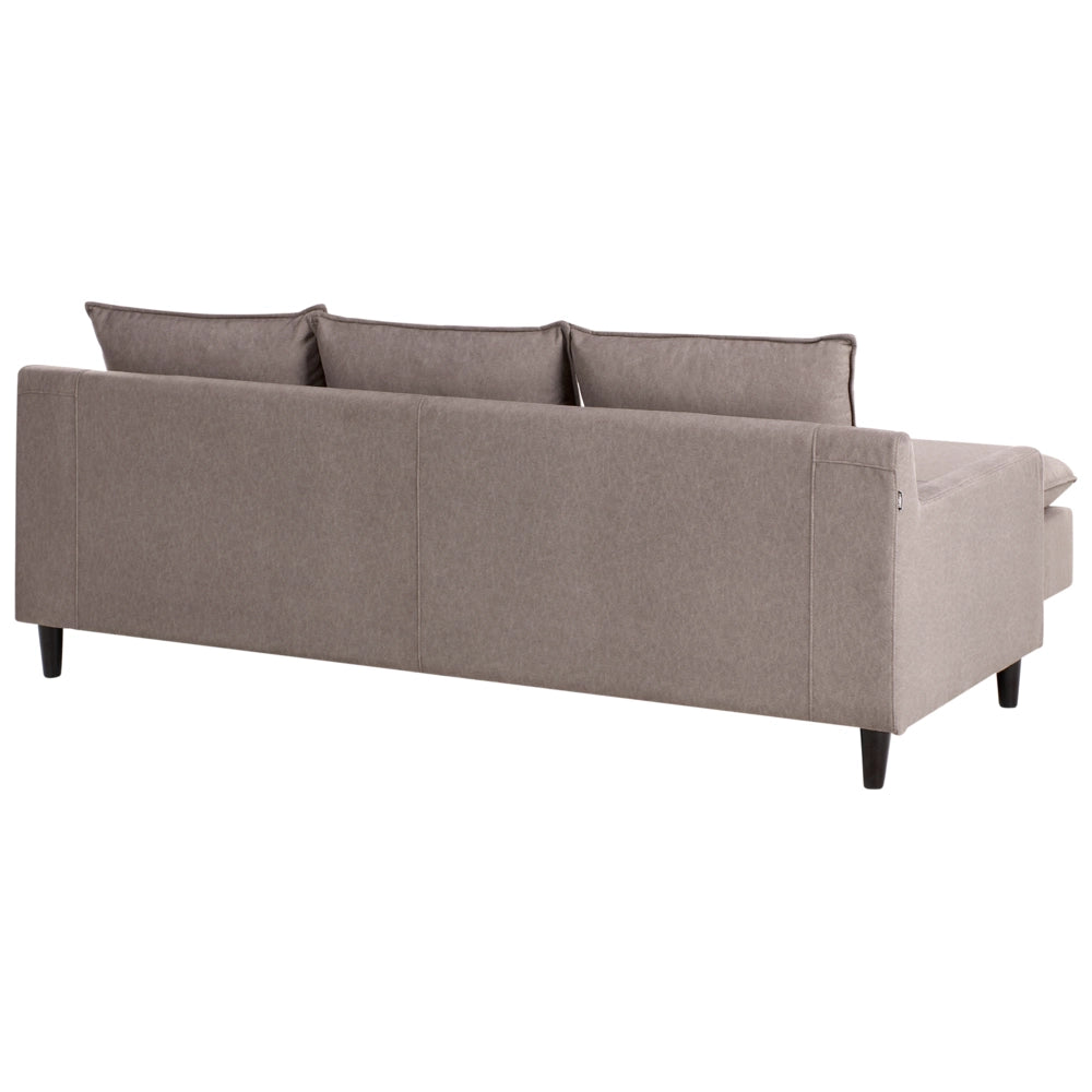 Divano componibile angolare in tessuto tortora lato destro Cuscino schienale stile moderno