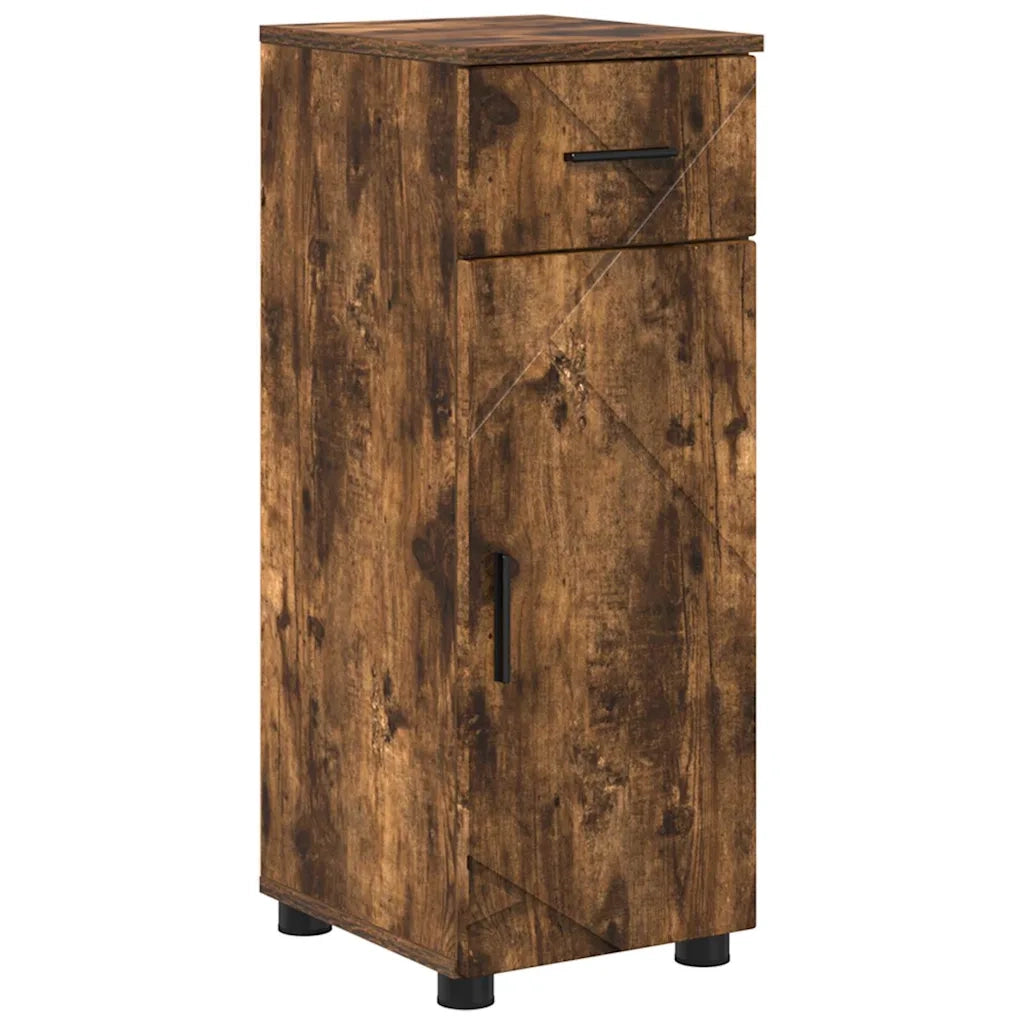 Set di mobili per il bagno con cassetto 5 pcs Rovere fumé