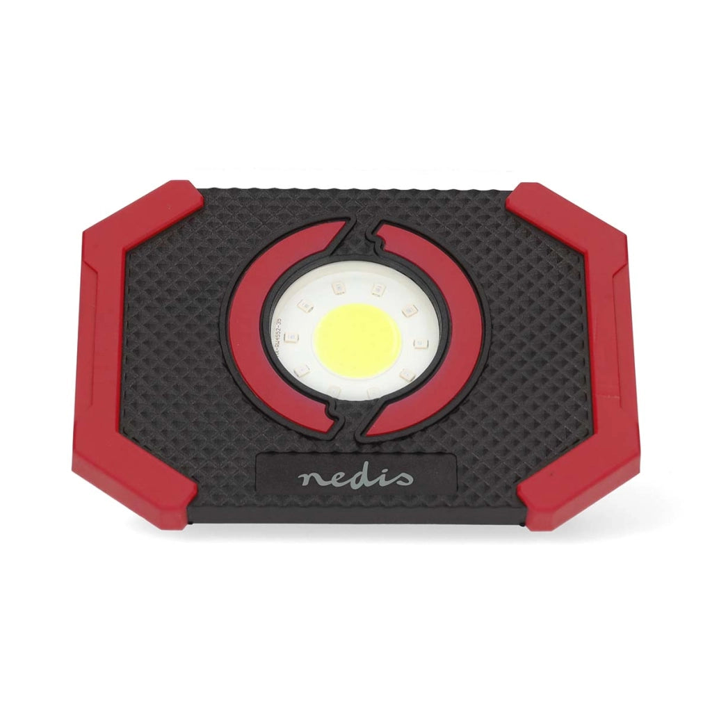 Lampada da lavoro a LED ricaricabile da 10W 1000lm con supporto a magnete Nero / Rosso Nedis