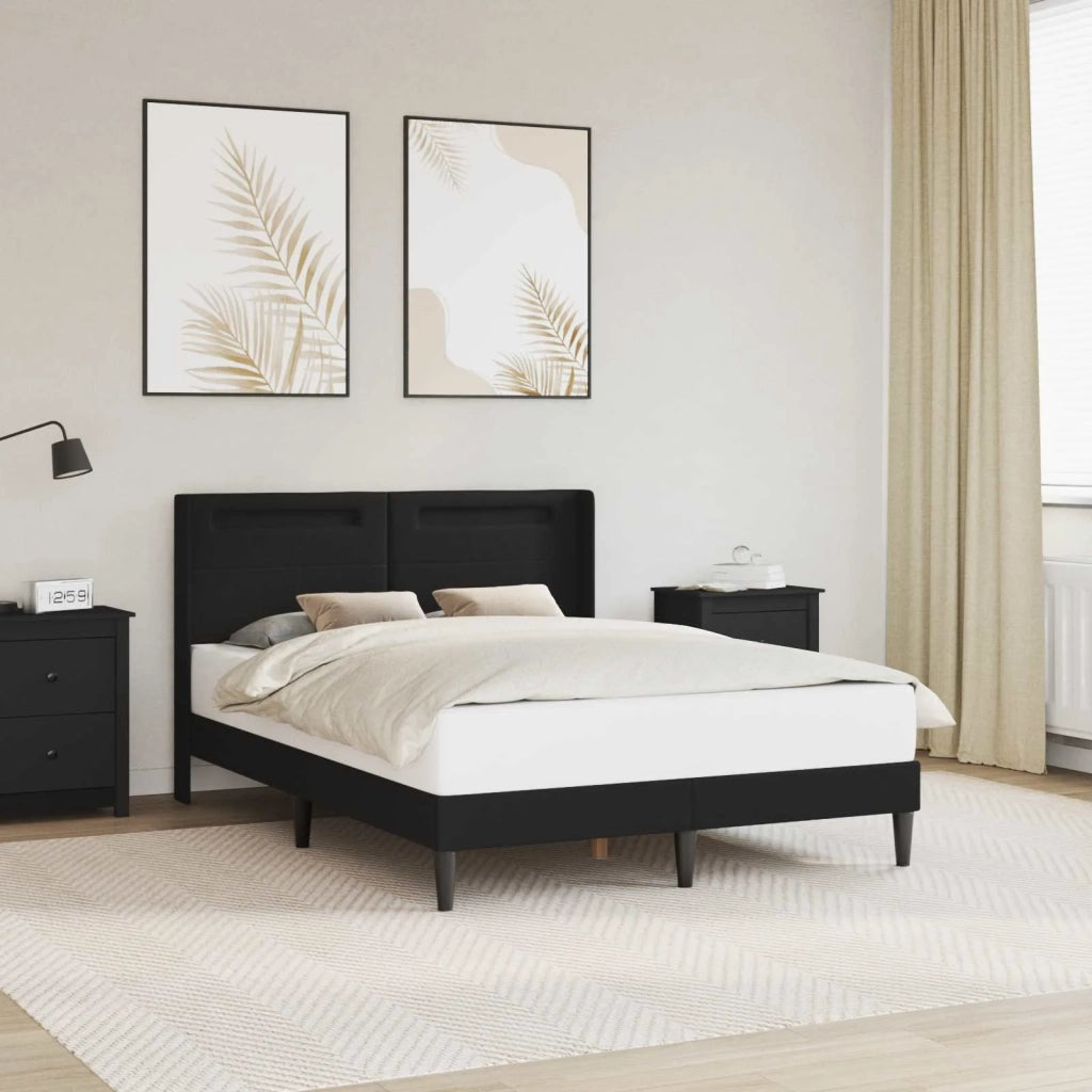 Struttura del letto con testiera Nero 120 x 200 cm Similpelle