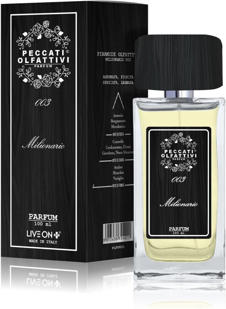 Peccati Olfattivi N.03 Profumo Uomo 100 ml – Parfum 30% Essenza Pura, Ispirato a One Million, Fragranza Maschile Intensa e Persistente