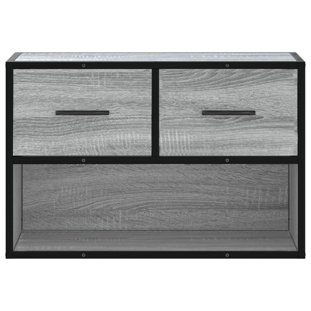 Mobile TV multimediale mensola TV credenza mobile TV sala da pranzo soggiorno camera da letto Sonoma 60 x 31 x 39,5 cm legno ingegnerizzato e metallo grigio 02_0028445