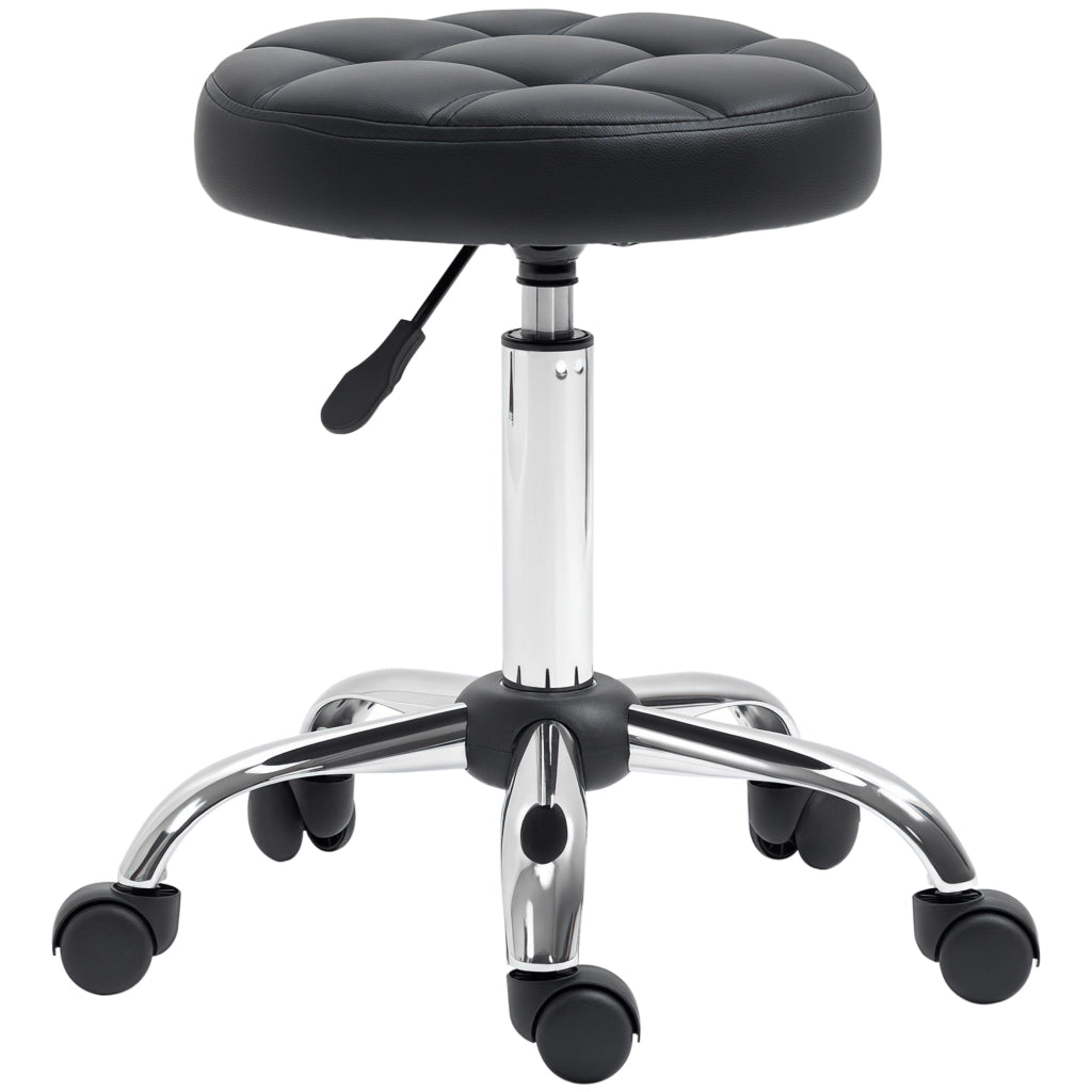 Sgabello girevole ¨C zephmum ¨C nero/argento similpelle