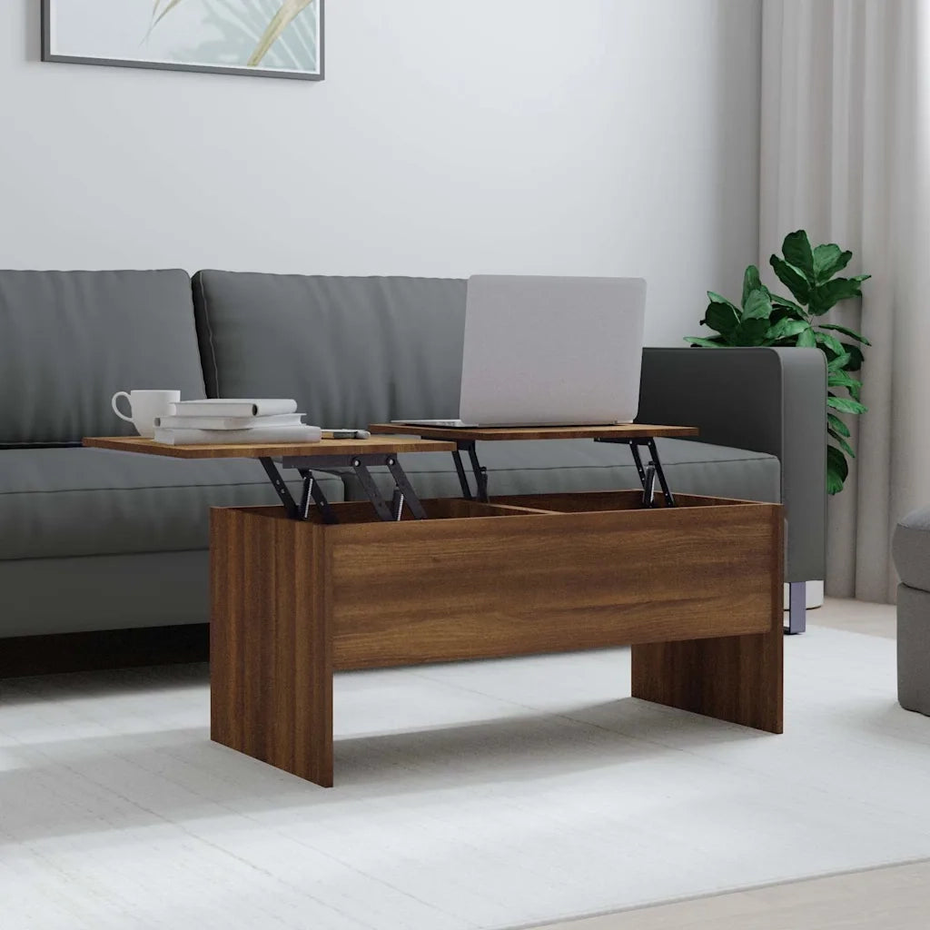 Tavolino Rovere Marrone 102x50,5x46,5 cm Legno Multistrato 819301