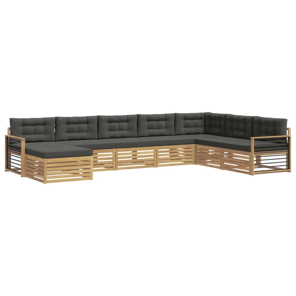 Set di divani da esterno con cuscino 8 pcs Bianco e Antracite