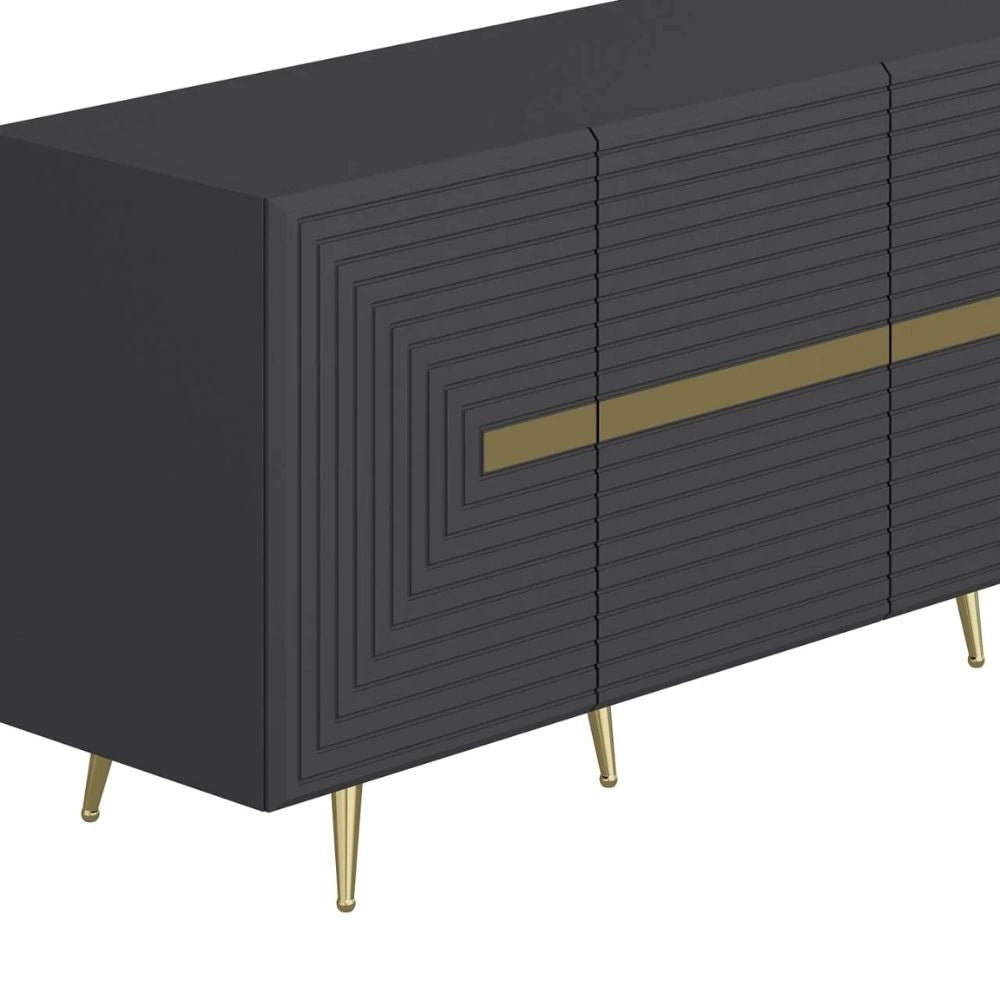 Madia 4 ante antracite Jose particolari oro 180x47x75h
