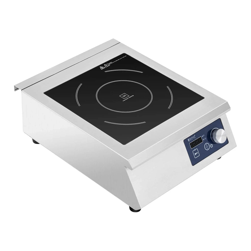 Piano cottura a induzione portatile a 1 fuoco con telaio in acciaio inox (zona cottura 33 cm 5000 watt 60-240°C acciaio inox e vetroceramica) 14_0004120